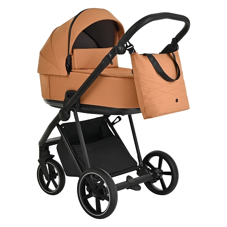 **ROAN Коляска 2 в1 Sol короб + прогулка Cinnamon/Black/руч.Черный(2 места)
