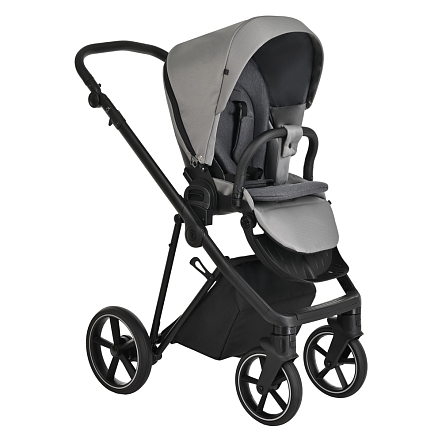 ROAN Коляска 2 в1 Sol короб + прогулка Cloud Grey/Black/руч.Черный(2 места)