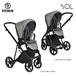 ROAN Коляска 2 в1 Sol короб + прогулка Cloud Grey/Black/руч.Черный(2 места)