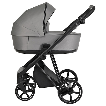 ROAN Коляска 2 в1 Sol короб + прогулка Cloud Grey/Black/руч.Черный(2 места)