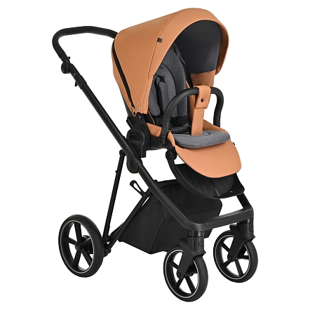**ROAN Коляска 2 в1 Sol короб + прогулка Cinnamon/Black/руч.Черный(2 места)