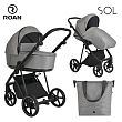 ROAN Коляска 2 в1 Sol короб + прогулка Cloud Grey/Black/руч.Черный(2 места)