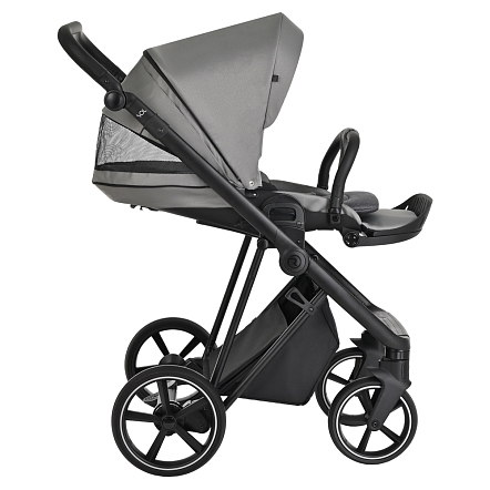 ROAN Коляска 2 в1 Sol короб + прогулка Cloud Grey/Black/руч.Черный(2 места)
