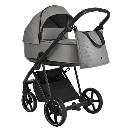 ROAN Коляска 2 в1 Sol короб + прогулка Cloud Grey/Black/руч.Черный(2 места)