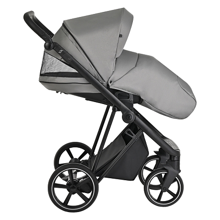 ROAN Коляска 2 в1 Sol короб + прогулка Cloud Grey/Black/руч.Черный(2 места)