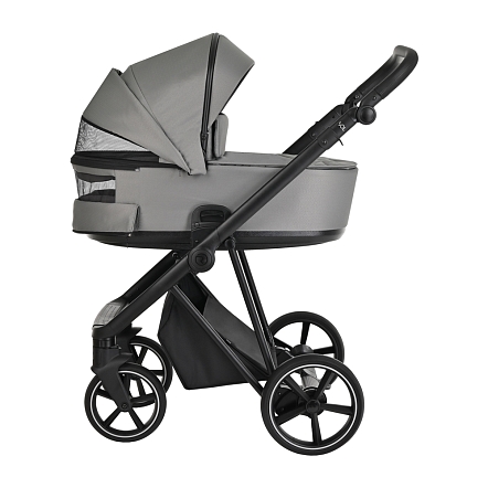 ROAN Коляска 2 в1 Sol короб + прогулка Cloud Grey/Black/руч.Черный(2 места)