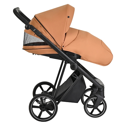 **ROAN Коляска 2 в1 Sol короб + прогулка Cinnamon/Black/руч.Черный(2 места)