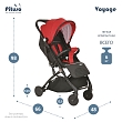 PITUSO коляска детская прогулочная  VOYAGE Black/Red /Черный/Красный/чехол на ножки