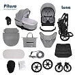 PITUSO Коляска 2 в1 Luna Luxury короб+прогулка Кожа/Silver Dark Grey