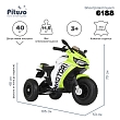 **PITUSO Электромотоцикл 6188, 6V/4,5Ah*2, возд.колеса, 105*53*70см, Green / Зеленый