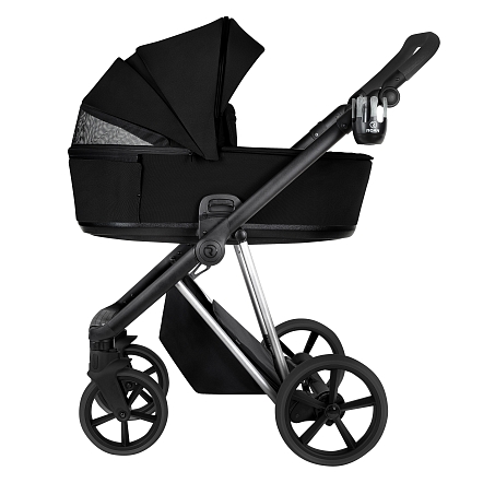 ROAN Коляска 2 в1 Sol Luxury короб + прогулка Caviar Black/Nickel/руч.Black/к.Black(2 места)