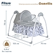 PITUSO электрокачели-колыбель Camellia Grey Sparkle/Сияющий серый,70*104*76см (1 шт/уп)