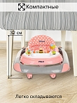 PITUSO Ходунки Пчёлка (8 силик.колес,игр.муз.панель,2стоппера) Pink/Grey Серый/коралл (уп/1шт)