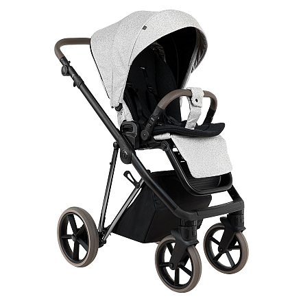 ROAN Коляска 2 в1 Sol Luxury короб + прогулка Pixel/Light/Nickel/руч.Cappuccino/к.Cappuccin(2 места)