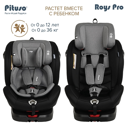 Pituso Удерживающее устройство для детей 0-36 кг Roys Black, Grey Inlay /Черный, Серый вкладыш