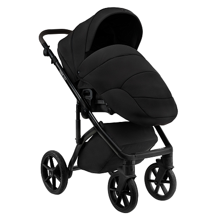 ROAN Коляска 2 в1 Bass Next  короб + прогулка Caviar Black/Black/руч.Black(2 места)