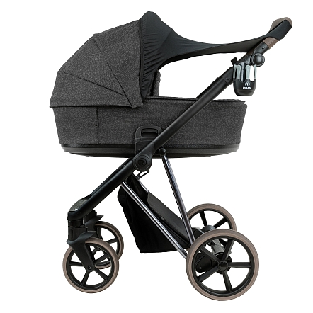 ROAN Коляска 2 в1 Sol Luxury короб + прогулка Pixel/Dark/Nickel/руч.Cappuccino/к.Cappuccino(2 места)