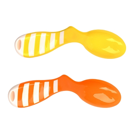 PITUSO Ложка с изгибом анатомическая 2 шт Orange/Yellow (Оранжевый+Желтый) (уп/24шт)