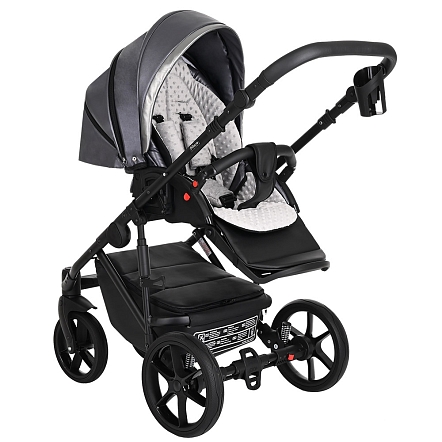 PITUSO Коляска 2 в1 Luna Luxury короб+прогулка Кожа/Silver Dark Grey