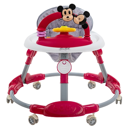 BAMBOLA Ходунки Миник (круглые) (6 силик.кол,игр.,муз) 6 шт/уп (70*70*68) Red/Терракотовый