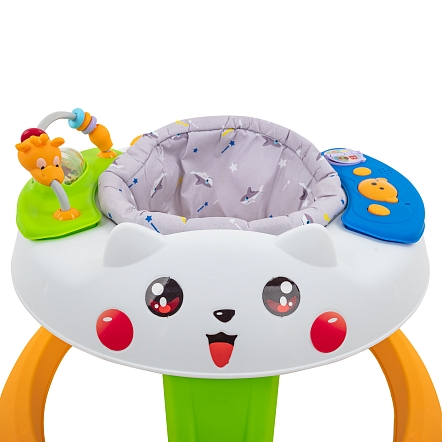 **BAMBOLA Ходунки Пушистик (круглые) (6 силик.кол,игр.,муз) 4 шт/уп (76*76*54) White/Разноцветный