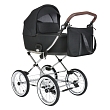 ROAN Коляска 1 в1 Bass Next Classic короб Black/Chrome/d14/руч.Коричневый (2места)