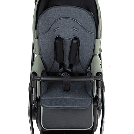 ROAN Коляска 2 в1 Bass Next короб + прогулка Sage Green/Black/руч.Black(2 места)