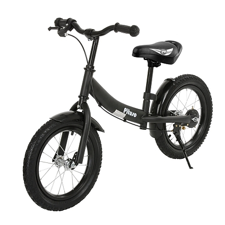 **PITUSO Беговел Pulsar, колеса AIR 14", тормоз, подножка,Black matt/Черный матовый 