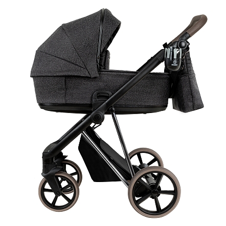 ROAN Коляска 2 в1 Sol Luxury короб + прогулка Pixel/Dark/Nickel/руч.Cappuccino/к.Cappuccino(2 места)