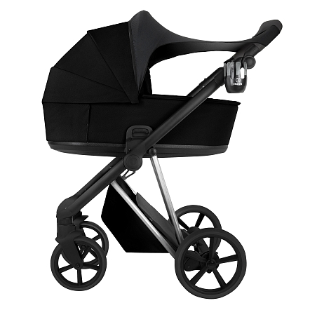 ROAN Коляска 2 в1 Sol Luxury короб + прогулка Caviar Black/Nickel/руч.Black/к.Black(2 места)
