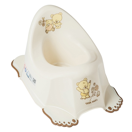 ТЕГА Горшок туалетный антискользящий Teddy (Мишки) Бежевый