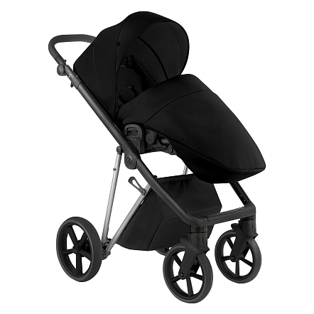 ROAN Коляска 2 в1 Sol Luxury короб + прогулка Caviar Black/Nickel/руч.Black/к.Black(2 места)
