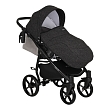 **TUTIS Коляска 2 в1 NOVO короб + прогулка Кожа Pearl Metalic/Black Reflective Print