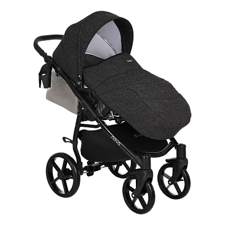 **TUTIS Коляска 2 в1 NOVO короб + прогулка Кожа Pearl Metalic/Black Reflective Print