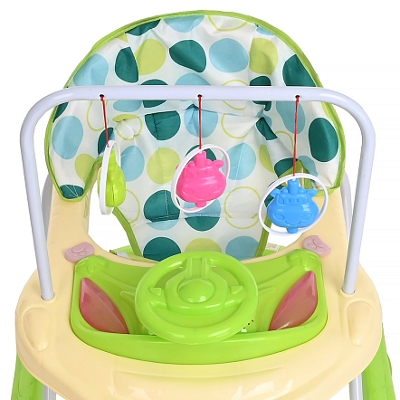 **BAMBOLA Ходунки Считалка (8 пласт.колес,игрушки,муз) 7 шт/уп (67*55*67) Green/Лайм