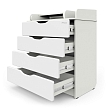 PITUSO Комод раскладной Wood/ 804 ПВХ  с шариковыми направляющими Белый премиум, 4 ящика