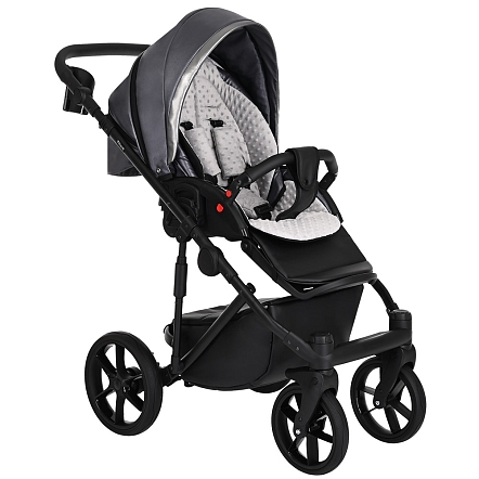 PITUSO Коляска 2 в1 Luna Luxury короб+прогулка Кожа/Silver Dark Grey