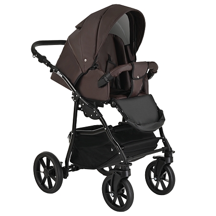 PITUSO Коляска 2 в1 Nino  короб+прогулка Кожа Dark Brown