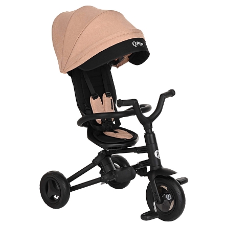 QPlay Велосипед трехколесный NOVA +, Beige/black/Бежево-черный