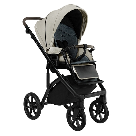 ROAN Коляска 2 в1 Bass Next  короб + прогулка Marzipan/Black/руч.Cappuccino(2 места)