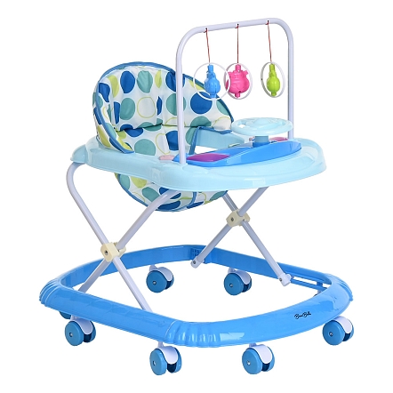 **BAMBOLA Ходунки Считалка (8 пласт.колес,игрушки,муз) 7 шт/уп (67*55*67) Blue/Голубой