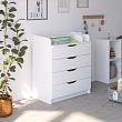 PITUSO Комод раскладной Wood/ 804 ПВХ  с шариковыми направляющими Белый Аляска, 4 ящика
