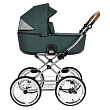ROAN Коляска 1 в1 Bass Next Classic короб Pacific Green/Chrome/d14/руч.Коричневый  (2 места)