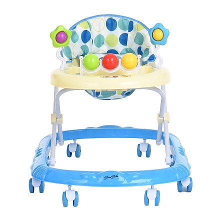 **BAMBOLA Ходунки Шарики (8 пласт.колес,игрушки,муз) 7 шт/уп (67*55*57) Blue/Бело-голубой