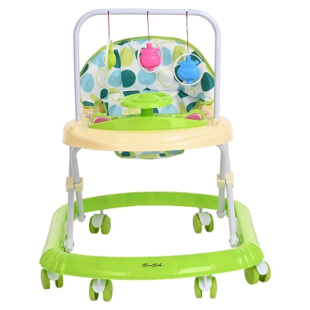 **BAMBOLA Ходунки Считалка (8 пласт.колес,игрушки,муз) 7 шт/уп (67*55*67) Green/Лайм