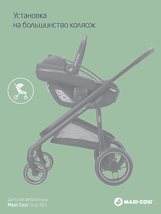 Maxi-Cosi Удерживающее устройство для детей 0-13 кг Сoral 360  Essential Grey/серый (2023)