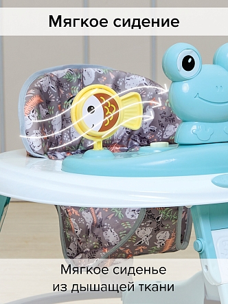BAMBOLA Ходунки Froggy (круглые) (6 силик.кол,игр.,муз) 7 шт/уп (64*64*56) Blue/Нежно-голубой