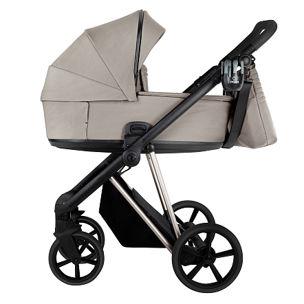 ROAN Коляска 2 в1 Sol Luxury короб + прогулка Hazel/Champagne/руч.Black/к.Black(2 места)