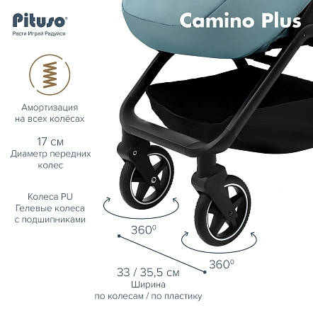PITUSO Коляска детская CAMINO+(прогулочная),Nova Green/чехол на ножки