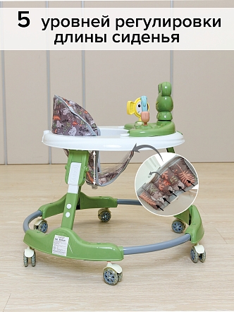 BAMBOLA Ходунки Froggy (круглые) (6 силик.кол,игр.,муз) 7 шт/уп (64*64*56) Green/Зеленый